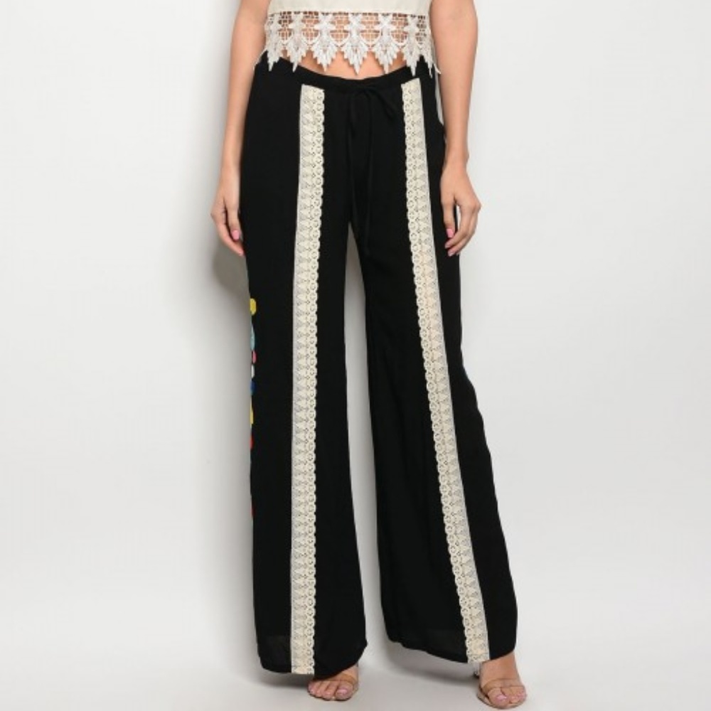 Pants WIDE LEG PANTS  pant boho embroidere - Picture 4 of 4